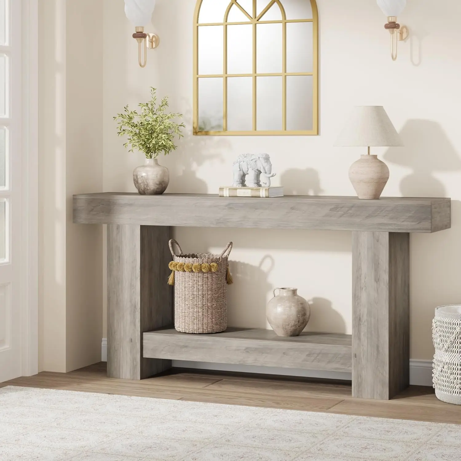 【Christmas Gift】1 PB Frame Entryway Table 160CMGrey