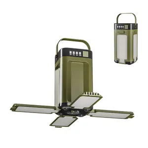 Solar LED Camping Lantern Portable IPX4 Waterproof Camping Lamp Rechargeable with 2000mAh Solar Charging & LED Power Indicator Lantern with 6 Modes Portable Flashlight Tent Lights for Camping Hiking,Christmas Gift