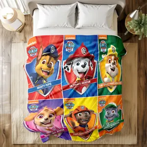 PAW Patrol Printed Blanket with Vibrant Character Collage Prints - Super Soft & Skin-friendly, Long-Lasting & Quick-Drying, Machine Washable, Multiple Sizes, Multi-Size for Bed, Sofa, Travel, Camping & Kids’ Naps, Ideal Gift for Cartoon Fans & Toddlers