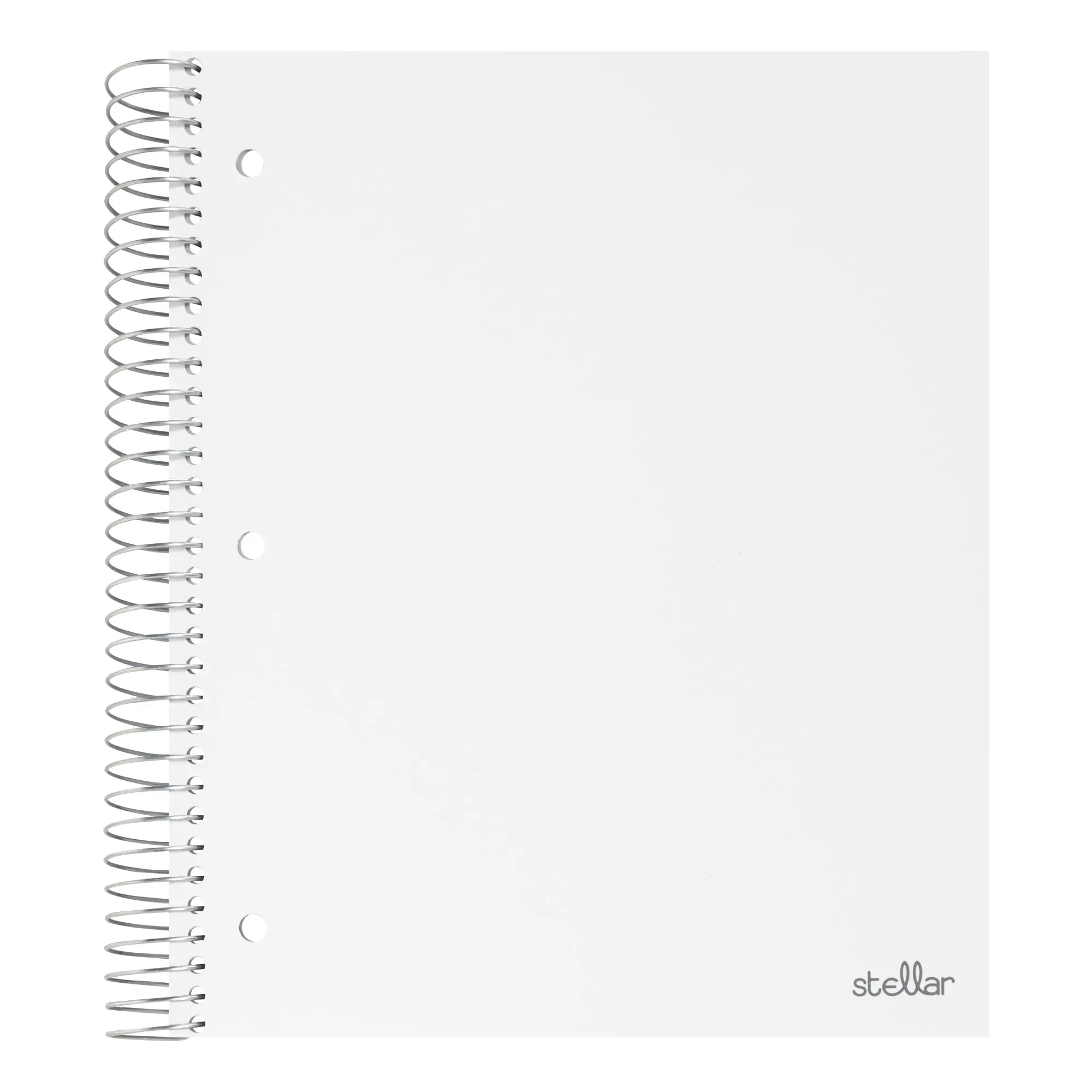 Office Depot® Brand Stellar Poly Notebook, 8" x 10-1/2", 3 Subject, Wide Ruled, 150 Sheets, White