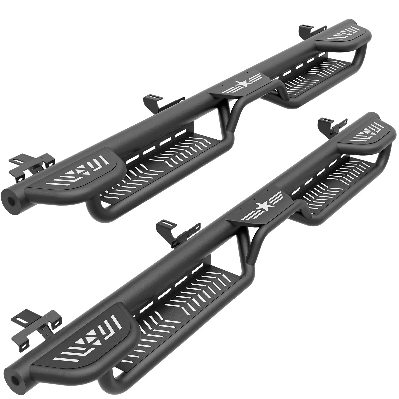 EYOUHZ Wheel-to-Wheel Side Boards, 3 Raised Steps Carbon Steel Dual Layer Bolt-On Automotive Accessories for Your Car, Vehicle Accessory with Enhanced Traction, Easy Access to the Roof, Fit 2020-2025 Jeep Gladiator JT Series 4 Door, Running Boards