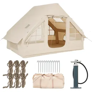 Aoxun Inflatable Camping Tent for 4-8 Person, Instant Setup Family Size Tent, Waterproof Windproof Outdoor Shelter with UV Protection, Lightweight Portable for Camping, Beach, Festivals