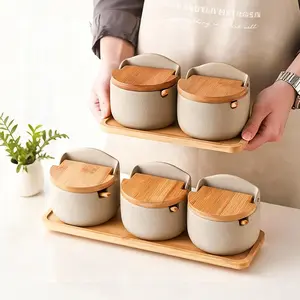 CEEFU Wabi-Sabi Ceramic Sugar Bowl & Spice Jar Set – Elegant Condiment Pot with Flip Lid & Spoon for Tea, Salt, Seasoning – Vintage-Inspired, Rustic Home Kitchen Storage – Perfect Gift for Housewarming & Holidays