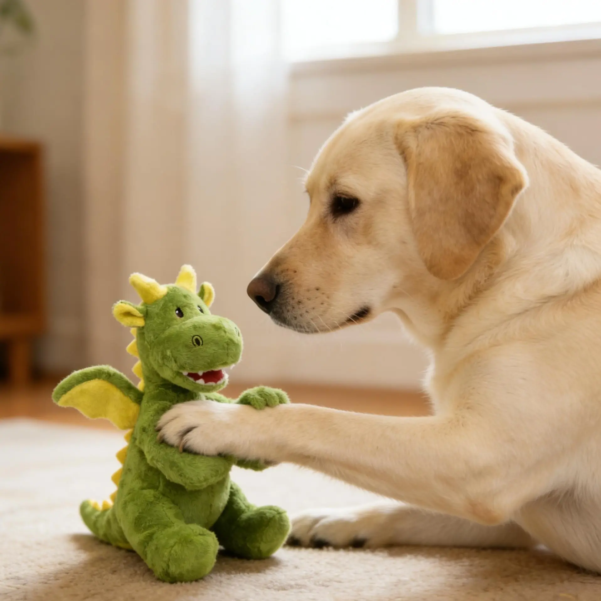 Durable Interactive Chew Dog Plush Toy - Rawhide-Free Squeak Sound-Producing Play Toy for Medium, Large Dog Breeds - mrwj, Rawhide-Free Squeak Toys