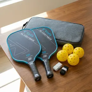 Pickleball Paddles Set of 2, USAPA Standard Fiberglass Pickle Ball Paddles with 4 Pickle Balls,2 Pickleball over grip Tape, Durable & Lightweight  for Beginners, Pros, Men, Women, Adults, Kids rackets