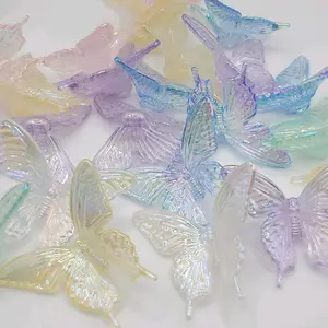 Iridescent Butterfly Beads – Pastel Acrylic Back Hole Beads – Pack of 5 or 10 fits beadable pens
