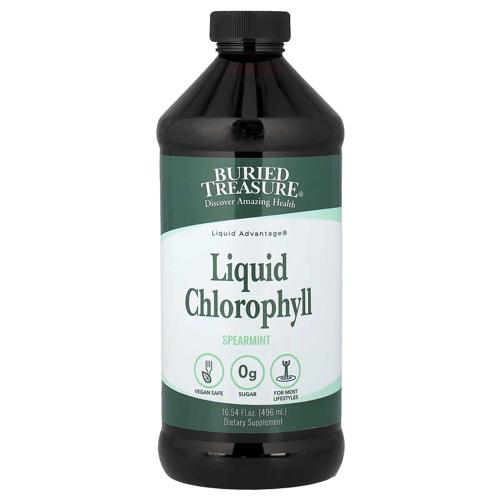 Buried Treasure Liquid Chlorophyll, Spearmint, 16.54 fl oz (496 ml)