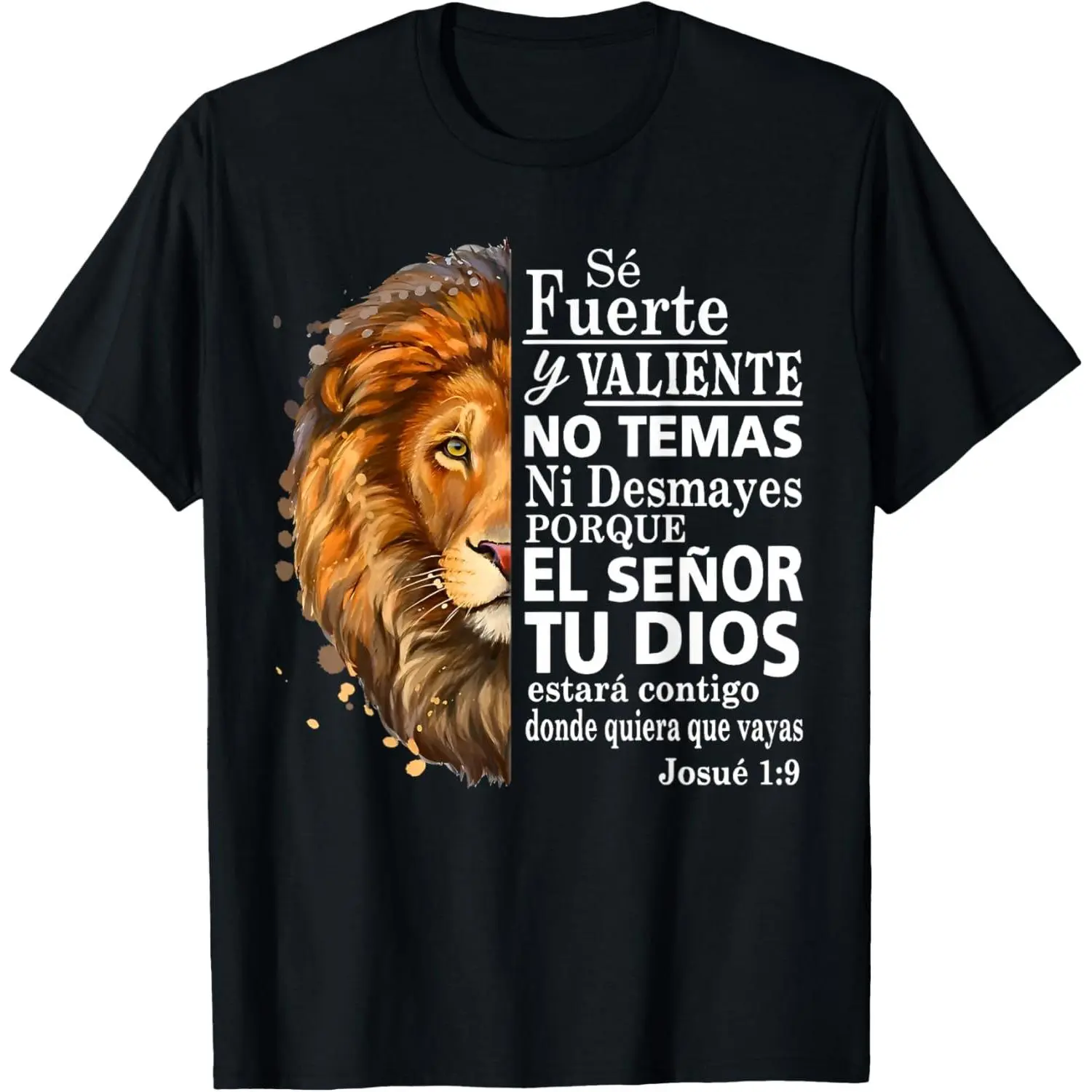 100% Cotton Valiente Josue 1:9 Spanish Christian Bible Verse T-Shirt