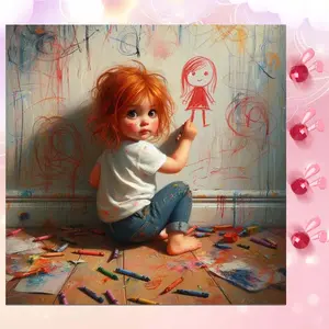 5D DIY Full Drill Round Diamond Painting - Diamond Art Painting Kit, Graffiti, Crayon, Wall Mosaic, Canvas - DIY Wall Decor, Home Wall Decoration, Suitable for Halloween, Christmas, Birthday, and Anniversary Gifts