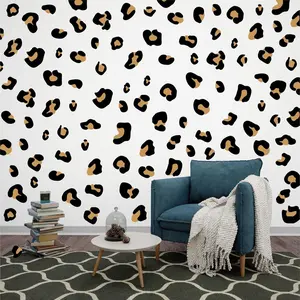 Leopard Print Wall Stickers  Decor Wallpaper Room Decor Removable Peel and Stick Vinyl  Print Pattern   Door Home Decoration (290pcs)