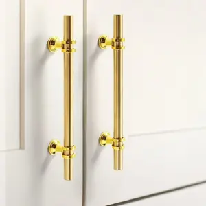 15/30PCS Gold Cabinet Handles Brushed Gold Drawer Pulls Stainless Steel Cabinet Hardware Modern Bar Handles Suitable for Kitchen Bathroom Cabinets