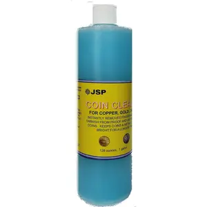 JSP Super Coin Cleaner 16 oz for Silver Copper Gold Jewelry Bars Removes Tarnish & Fingerprints Safe for Collectors