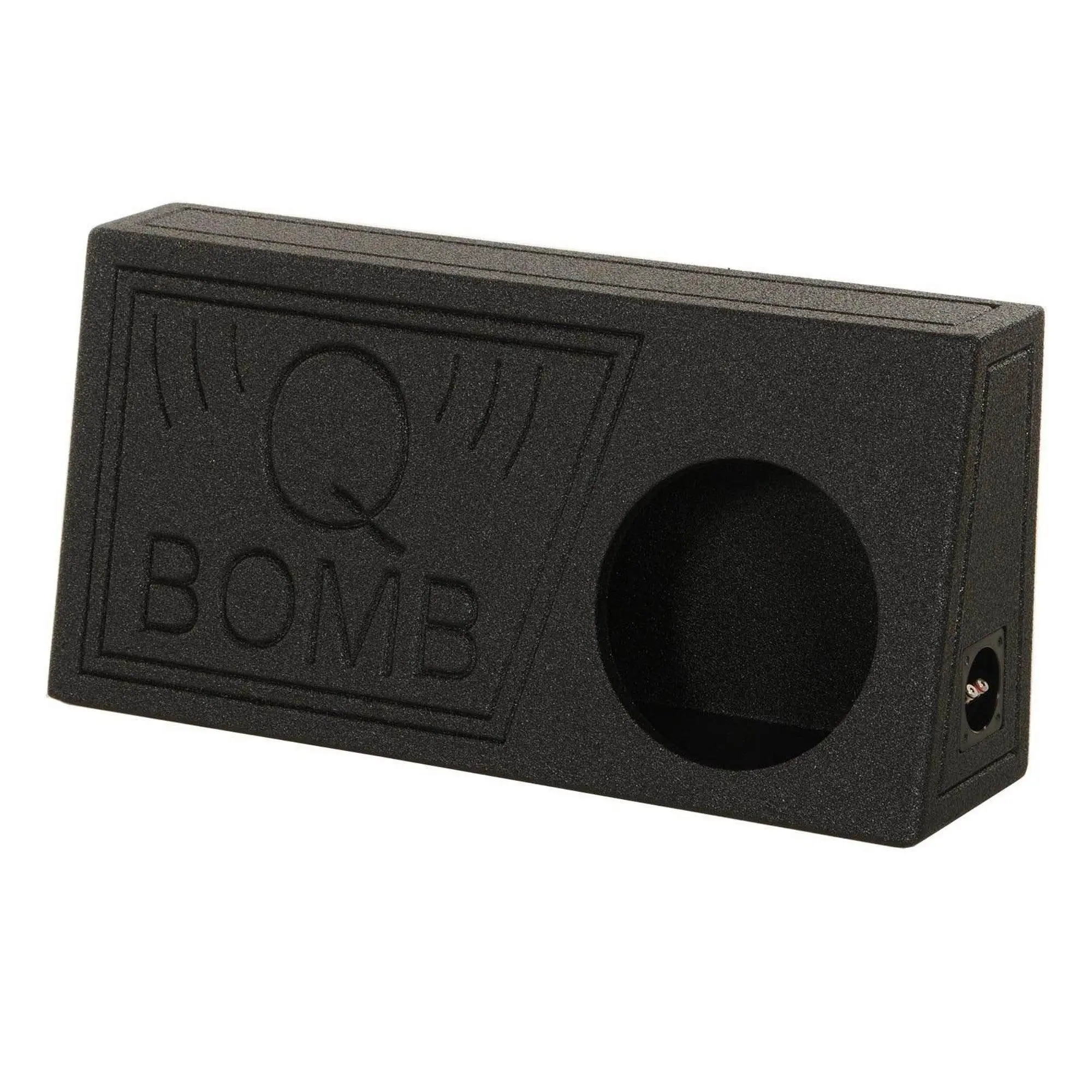 Q Power QBomb 10 Inch Single Vented Subwoofer Sub Box with Black Bedliner Spray