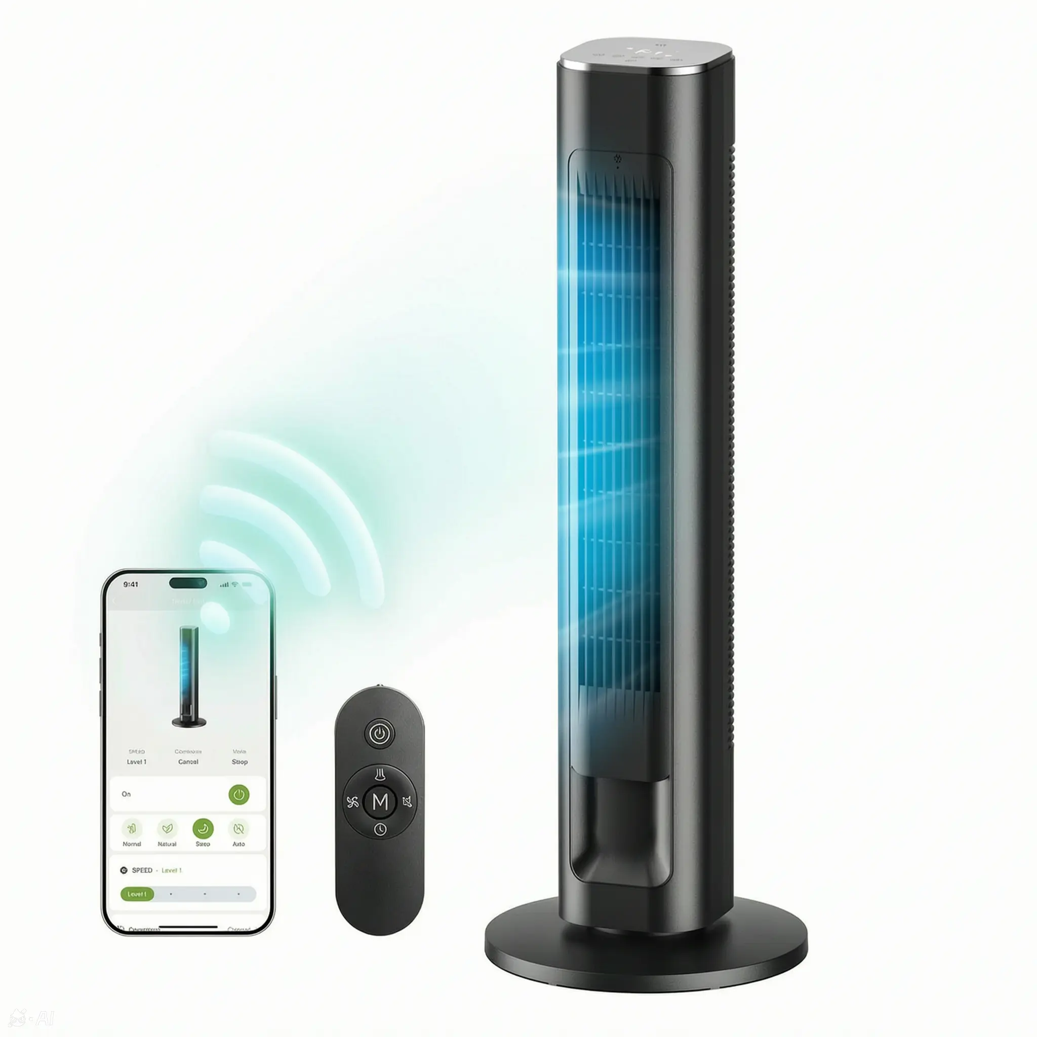 [Limited Stock] 36-Inch Smart Tower Fan with Auto Mode, Remote Control, 25dB Whisper-Quiet Oscillation, 4 Speeds, 4 Modes, 90° Wide Oscillation, WiFi, App & Voice Control, Ideal for Baby Room & Living Room