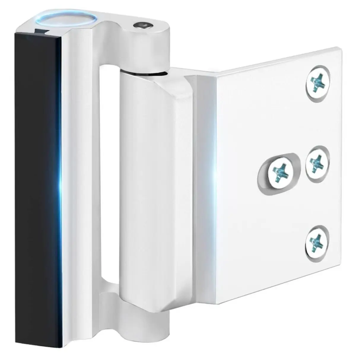 【White】Home Security Door Lock with 8 Screws, Childproof Door Reinforcement Lock with 3 Inch Stop Withstand 800 lbs for Inward Swinging Door,Upgrade Night Lock to Defend Your Home doorcloser doorlock security smart doorknob