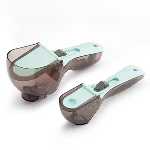 Adjustable Measuring Cup & Spoon (2pcs/set), Magnetic Measuring Spoon & Measuring Cup, Kitchen Measuring Utensils for Dry & Liquid Ingredients