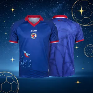 2026 Haiti National Home And Away Blue White And Red Short Sleeve Soccer Jersey Fans Version Breathable
