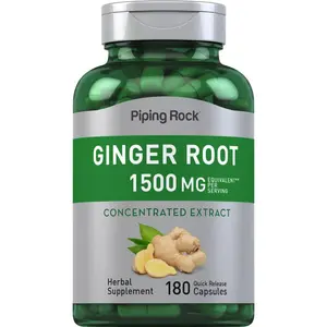 Piping Rock Ginger Root Capsules | 1500 mg | 180 Count | Non-GMO, Gluten Free Supplement