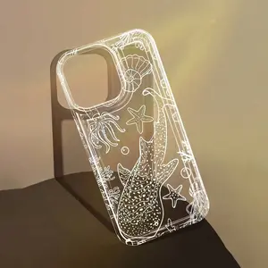 New Ultra-Slim Shockproof Phone Cases The Ocean White Outline Phone Cases Offers A Comfortable Grip And Effectively Protects Your Phone From Impacts And Drops. It Is Compatible With Various For Iphone Models, Including Cases For The 16/15/14/13/12, 11 Pro