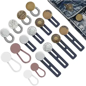 16 count Button Extender for Jeans & Pants, Adjustable Pants  Button Extenders 1-1.8 Inches for Women Men, 5 Colors Pant Waistband Expanders