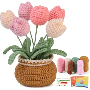 Beginner Crochet Hook Set, Tulip Crochet Starter Set Beginners Suitable for Complete Beginners Adults, Crochet Knitting Kit with Step-by-Step Video Tutorial (Tulip)