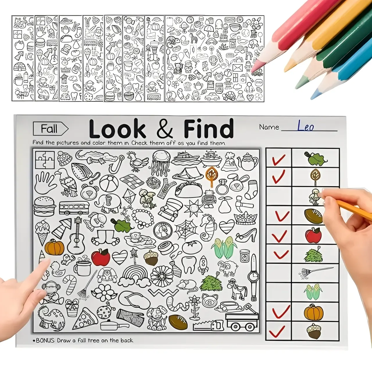 Hidden Objects Coloring Book for Kids, Seek and Find Engaging Fun Activity Book with 100+ Pages, Educational Learning Puzzles for Toddlers & Preschoolers, Hidden Object Challenges for Children