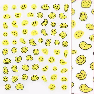 Kawaii Nail Art Sticker / Melty Smiley Faces