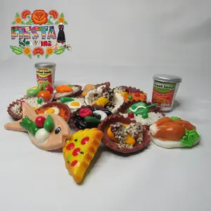 Mini food and beverage fridge magnet bundle (6 magnets: 3 dishes & 3 beverages)