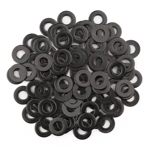 100 count 1/4'' x 5/8'' SAE Black Flat Washers 304 Stainless Steel  Flat Washer, 1.5mm Thick