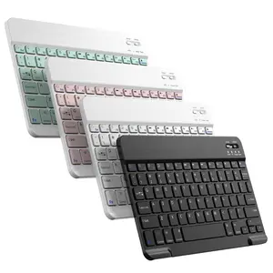 1 Pack Ultra-Slim Bluetooth Keyboard Portable Mini Wireless Keyboard Rechargeable for Apple iPad iPhone Samsung Tablet Phone Smartphone iPadOS iOS Android (10 inch White/Black)
