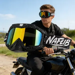 Unisex Snowmobile Ski Goggles, Windproof Sand Protection, Outdoor Sports Eyewear, Replaceable Lenses, Trendy and Simple Design