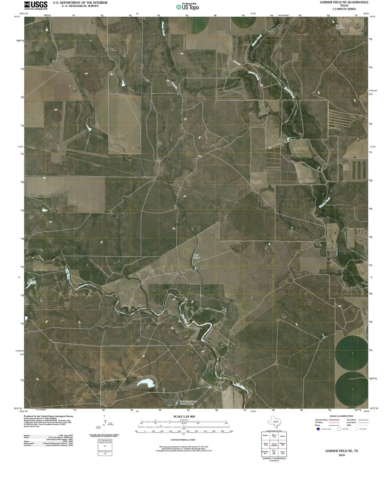 Garner Field NE Texas USGS Topographic Quadrangle Map, 2013, 1:24000