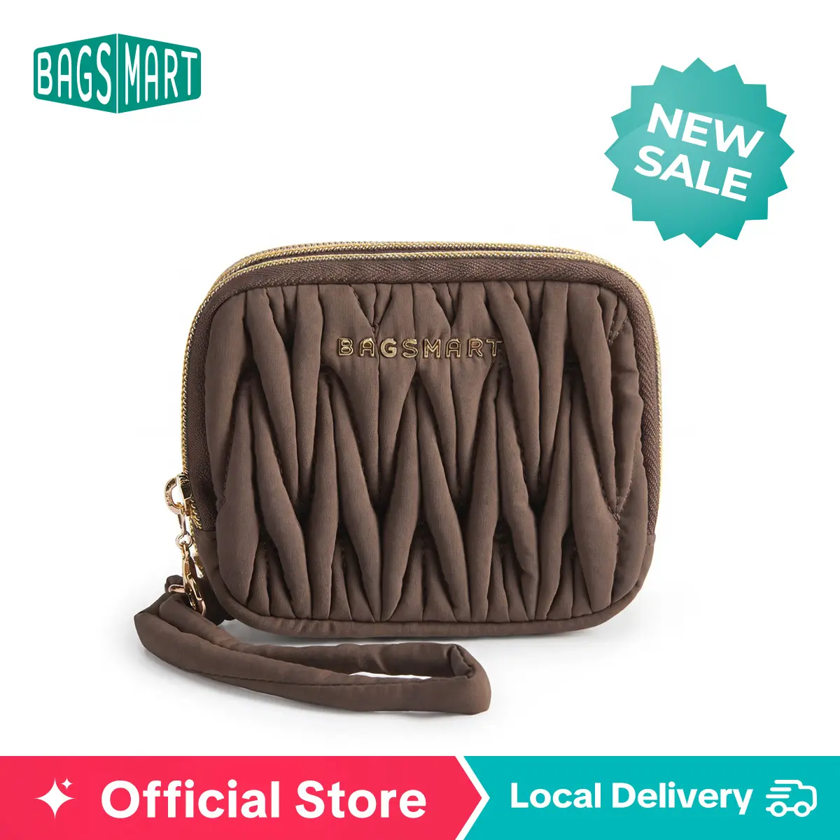 【NEW IN】BAGSMART Quilted Small Wallet, Compact 4.7"×3.5" Zipper Wristlet Purse, Water Resistant Lightweight Card Holder Coin Pouch for Women Daily Use & Gift tiktokshopsummersale summerwins