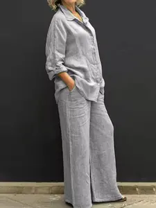 Women's Linen Blend Two-Piece Matching Set