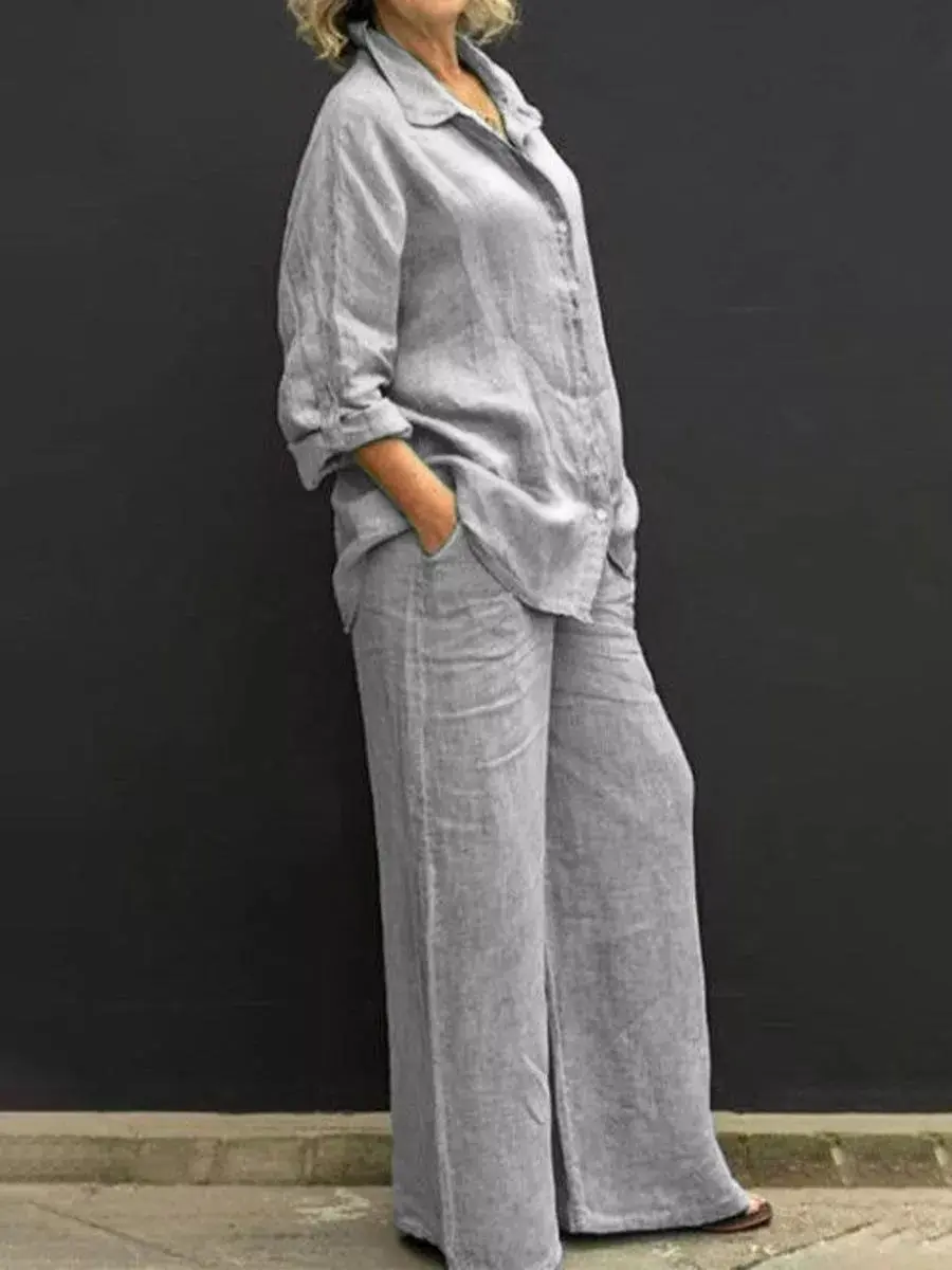 Women's Linen Blend Two-Piece Matching Set
