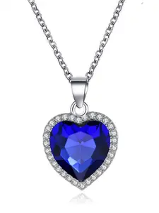 Titanic Crystal Gem Heart Necklace, Classic Ocean Heart Design, Elegant Jewelry for Women, Perfect Gift Idea, Stylish Accessory, Heart Shaped Pendant, Love Heart Necklace