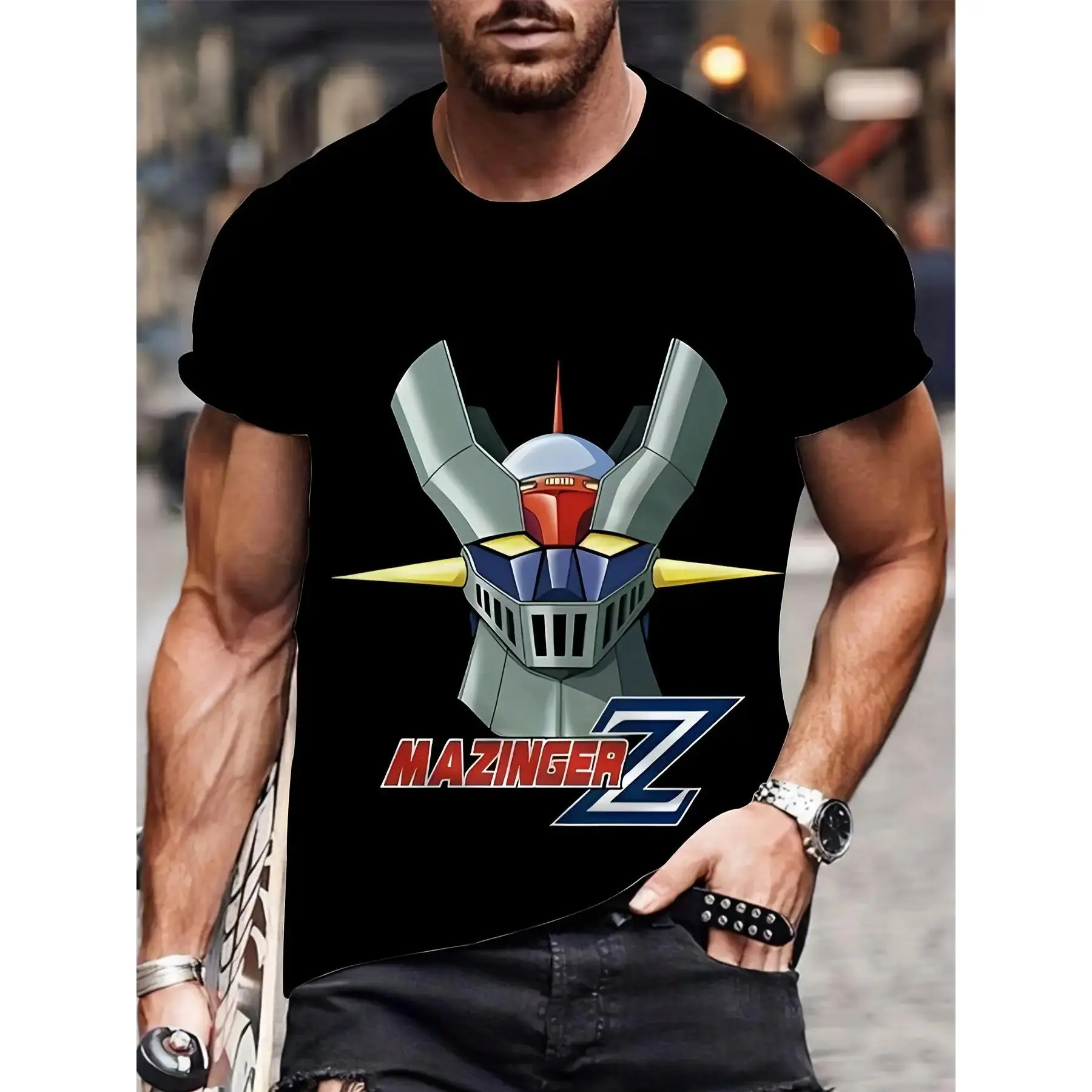 Ship within 24 hours Monawear Unisex 3D Printed Mazinger Z Graphic T Shirt Retro Anime Design Soft Breathable Round Neck Casual Summer Tee Machine Washable Streetwear Fashion For Men Women Streetwear Lovers Gift