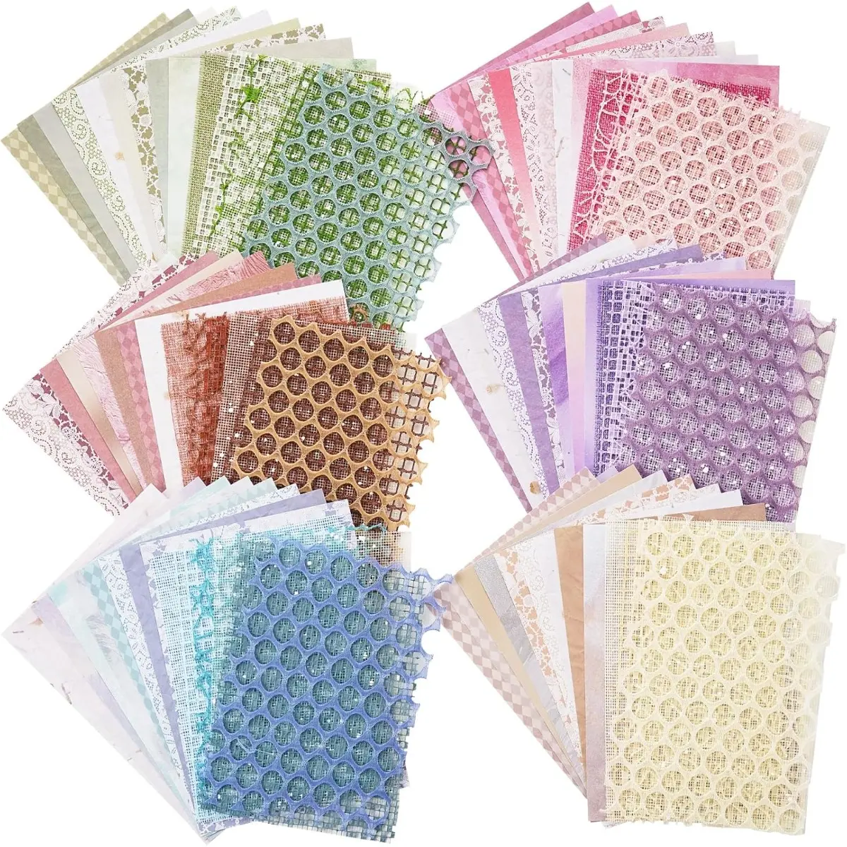 90-Sheet Scrapbook & Decorative Grid Craft Paper Set - Sewing Accessories & Haberdashery Textile Craft Essential for Scrapbooking, Business Card Printing, Thoughtful Gifts, Journals, Mesh Fabric Projects