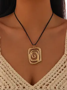 Vintage Geometric Design Pendant Necklace for Women & Girls, Daily Wear Necklace, Vintage Bohemian Jewelry for Party, Daily Clothing Decor, Trendy All-match & Exquisite Jewelry for Birthday Gift, Jewelry Accessory, Necklace Chain, Goddess Necklace