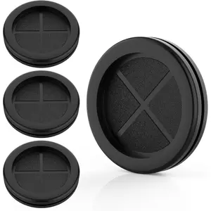 Rubber Grommets 1-11/16" ID 2" Drill Hole Double-Sided Hole Plugs for Wire Protection - 4 PCS
