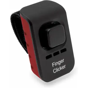 Dog Training Finger Clicker – Audible Positive Reinforcement Trainer with Adjustable Sound & Velcro Finger Strap – Portable Pet Obedience Training Tool, Red