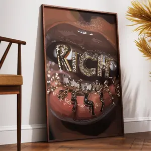 Black Fashion Art Black Afro Art Black Woman Art Black Girl Wall Art Home Decor Wall Art Black Art Print Gold Grills Poster (UNFRAMED)