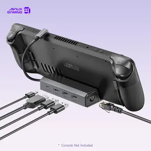 JSAUX Docking Station for Vapor Deck/ROG Ally/Legion Go/MSI Claw, 5 in 1 Vapor Deck Dock with HDMI 4K@60Hz, 100Mbps Ethernet, Dual USB-A 2.0 and 100W Charging Compatible with Vapor Deck OLED-HB060 2