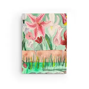 Watercolor Garden Flowers Journal | Ruled Lined Notebook