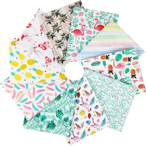 Newbrothread&Craftido 100% Cotton Quilting Fabric Bundles 10pcs Fat Quarters 18"x21" Medium Weight 5.2 oz for Quilting Sewing Patchwork Home Textile Tropical Flamingo Mothersdaygift