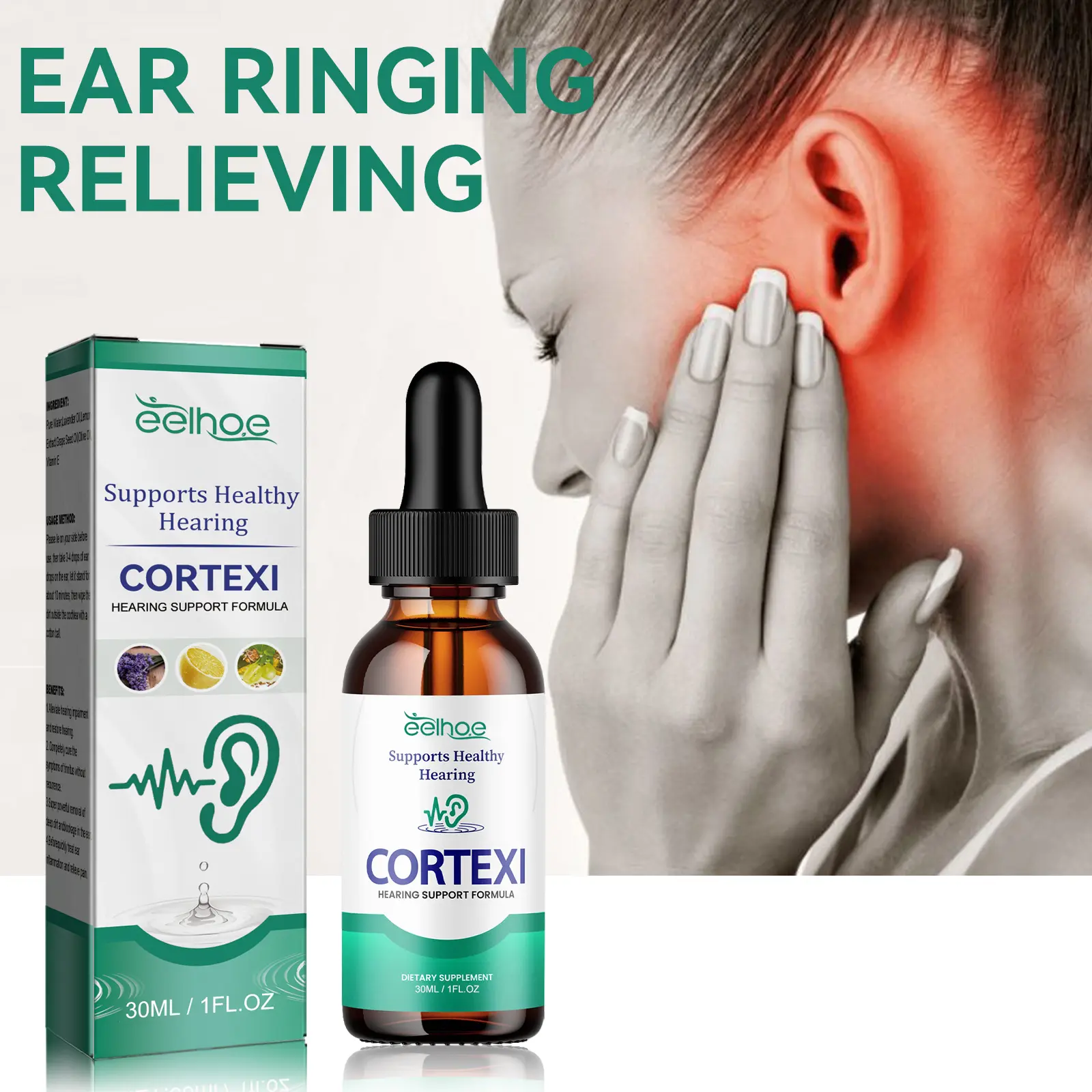 Cortexi Ear Support DropsWith Lavender, Lemon & Grape Seed OilSupports Ear Comfort & Healthy HearingGentle Daily Ear Care, 30ml, Ear Drops For Clogged Ears, Ear Care Liquid