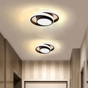 Modern Round Ceiling Light with Adjustable Three-Color LED, Adjustable Leds, Semi-Inset Design, Modern Indoor Lighting, Ideal for Hallway, Balcony, and Closet
