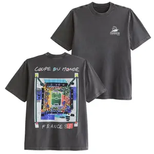 Retro Vintage France 98 Coupe du Monde Stadium T-Shirt, Classic World Cup 1998 Graphic Tee, Premium Soft Cotton Fabric, Unisex Fit for Men Women Soccer Fans, Perfect Gift for Football Fan Dad Husband Boyfriend