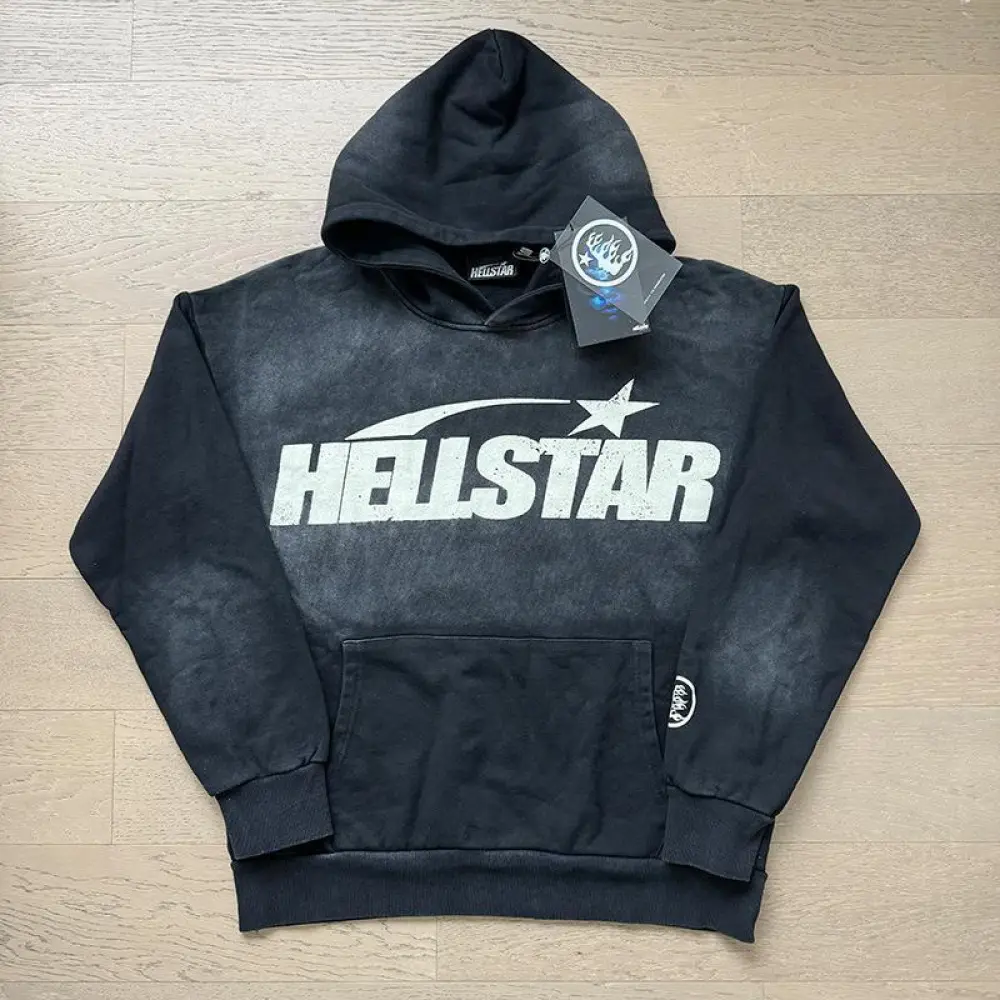 Vintage Hell-Star Unisex Fashion Street Hip Hop Oversized Zip Up Hoodie, Retro Unisex Heavy Cotton Zip Up Hoodie, Gift for Him Gift for Her, Streetwear Y2K 90s Top Menswear Clothing (Raincoats).