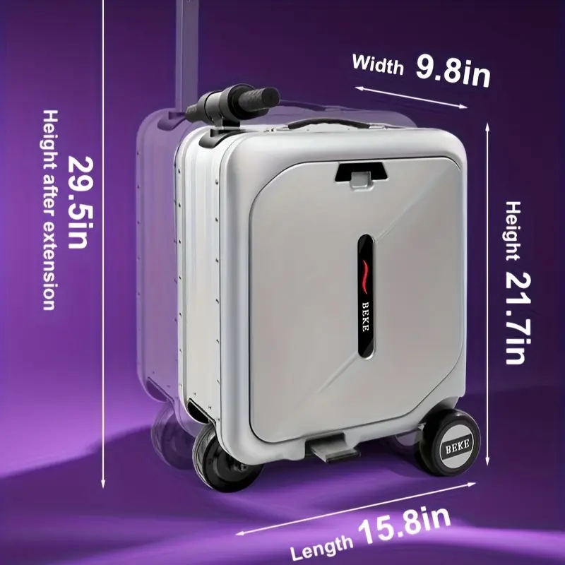 BEKE Smart Electric Luggage Rideable 20-inch Suitcase with App Control, Electric Lifting Handle & Foot Pedals - Motorized Spinner Wheel Hard ABS+PC Case, Password for, Ideal for Airports & City Travel (Smart Mobility)